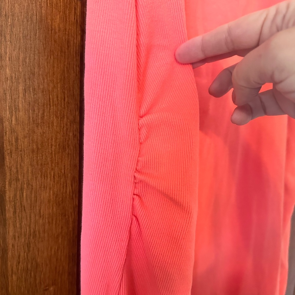 Old Navy Maternity Coral Tropics Ribbed Square Neck Dress - XXL - Picture 6 of 10